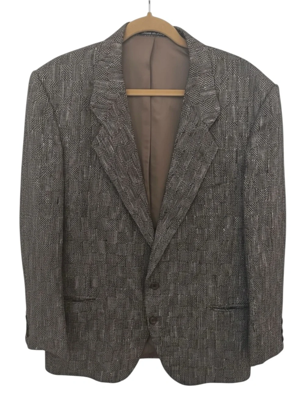 Vintage MANI Giorgio Armani 43R Textured Blazer Silk Lined Italy